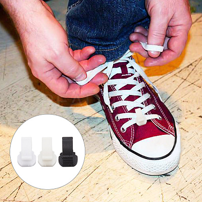 150Pcs 3 Colors Nylon Detachable Blank Shoelace Buckle Clips FIND-NB0004-21-1