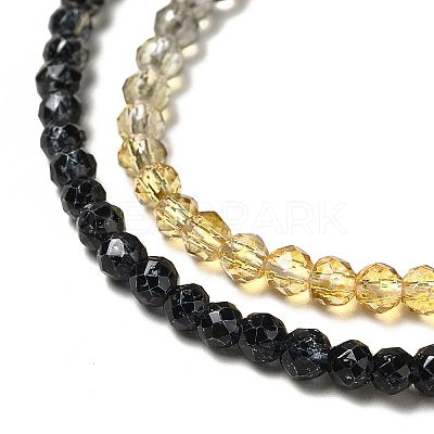 Transparent Gradient Color Glass Beads Strands X-GLAA-H021-01B-07-1
