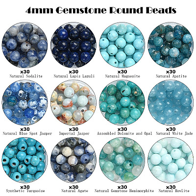 DIY Round Natural Gemstone Beads Bracelets Making Kits DIY-YW0011-83-1