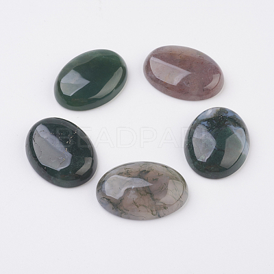 Natural Indian Agate Flat Back Cabochons G-G741-13x18mm-03-1