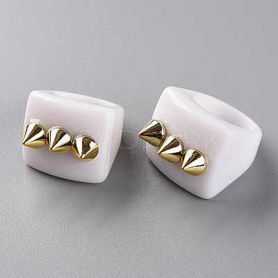 Opaque Acrylic Finger Rings RJEW-T010-12-1
