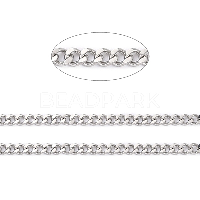 Tarnish Resistant 304 Stainless Steel Curb Chains CHS-D033-02P-03-1