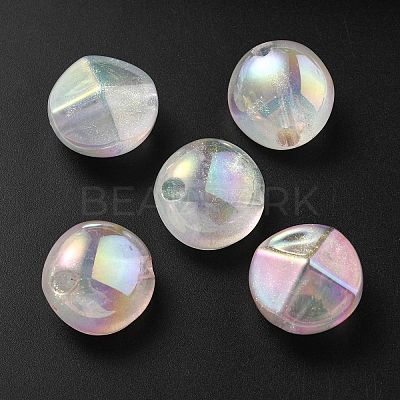 UV Plating Luminous Transparent Acrylic Beads OACR-P010-05-1