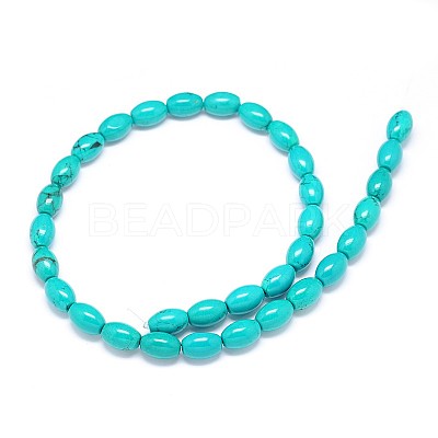 Natural Howlite Oval Bead Strands X-TURQ-E022-13-12x8mm-1