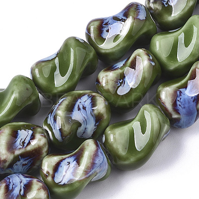 Handmade Porcelain Beads X-PORC-S498-03D-1