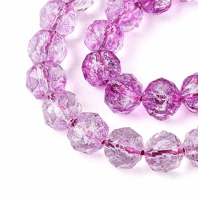 Crackle Transparent Glass Beads Strands X1-GLAA-N063-8mm-05-1