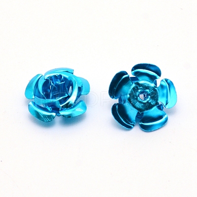 Aluminum Flower Beads FALUM-WH0001-01A-1