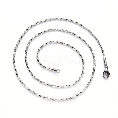Non-Tarnish 304 Stainless Steel Boston Link Chain Necklace NJEW-S420-006A-P-1