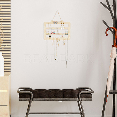 4-Tier Wooden Wall Mounted Earring Display Rack EDIS-WH0030-25-1