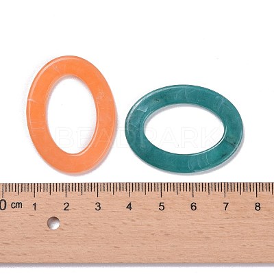 Oval Imitation Gemstone Acrylic Linking Rings OACR-R022-M-1