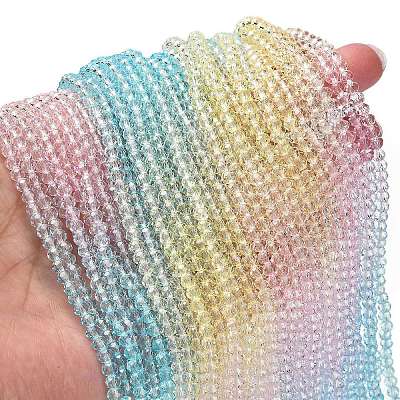 Transparent Painted Glass Beads Strands LS-DGLA-A034-T3mm-A21-1