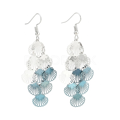 430 Stainless Steel Shell Shape Dangle Earrings EJEW-A137-03P-02-1
