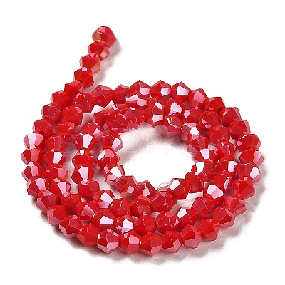 Opaque Solid Color Electroplate Glass Beads Strands EGLA-A039-P4mm-B02-1