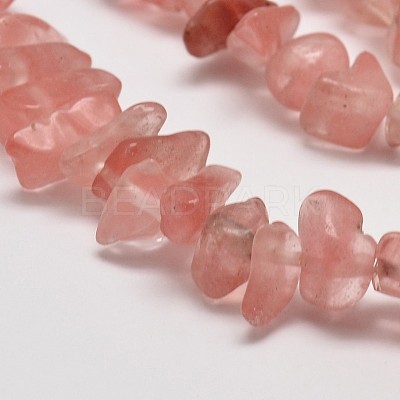 Cherry Quartz Glass Chip Beads Strands X-G-L269-41-1