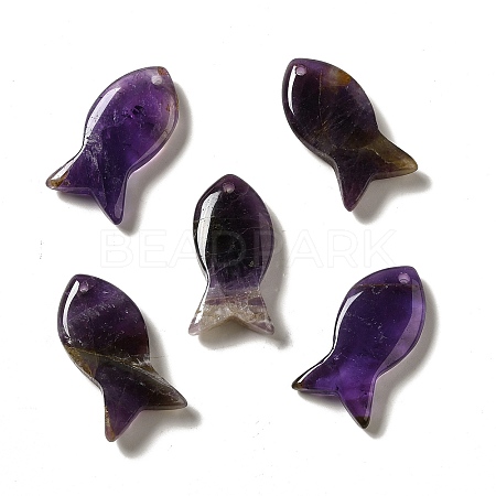 Natural Amethyst Pendants G-G932-B25-1