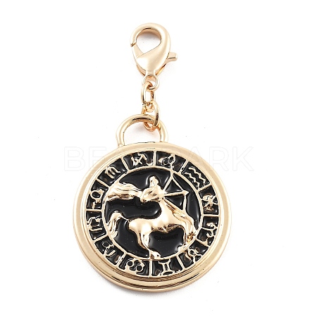 Tarot Alloy Enamel Pendant Decoration HJEW-P021-01B-G-1