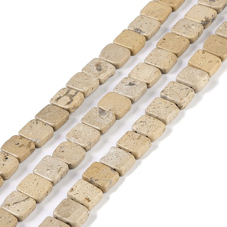 Natural White Picture Jasper Beads Strands G-K362-C01-01-1