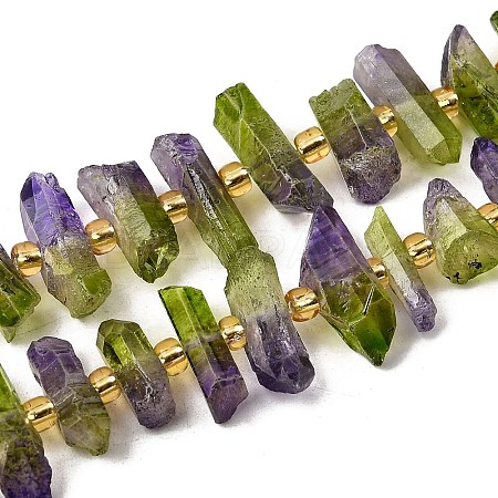 Electroplated Natural Quartz Crystal Beads Strands G-F800-D10-1
