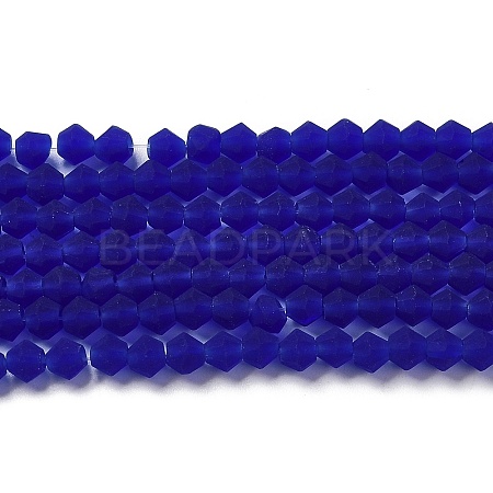 Imitate Austrian Crystal Frosted Glass Beads Strands GLAA-F029-TM4mm-B06-1