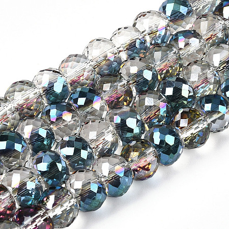 Electroplated Glass Beads Strands EGLA-Q092-8mm-A01-1
