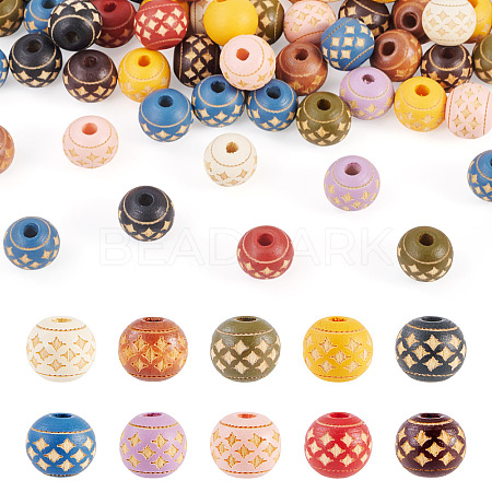 60Pcs Wood Beads WOOD-TA0002-79C-1