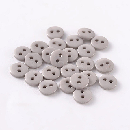2-Hole Flat Round Resin Sewing Buttons for Costume Design BUTT-E119-36L-05-1