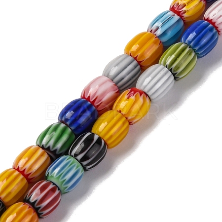 Handmade Lampwork Chevron Beads Strands LAMP-K041-01A-03-1