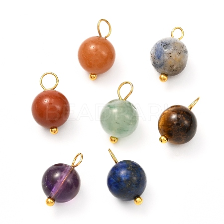 Natural Mixed Gemstone Charms PALLOY-JF00992-02-1