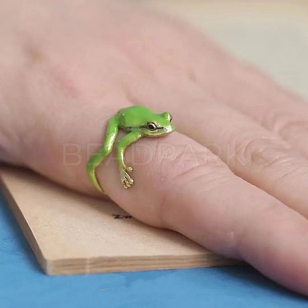 Frog Alloy Enamel Cuff Rings FS-WG3B32A-01-1