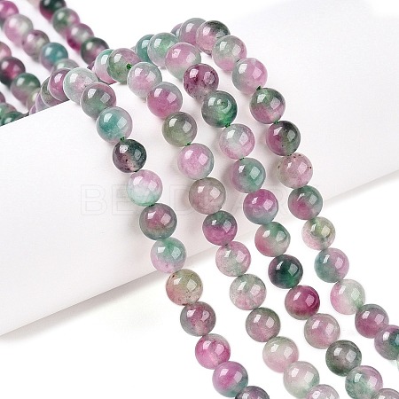 Dyed Natural White Jade Beads Strands G-T138-6mm-210-3-1