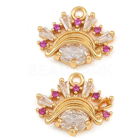 Brass Micro Pave Cubic Zirconia Charms CU-CBA8183-07G-B-1