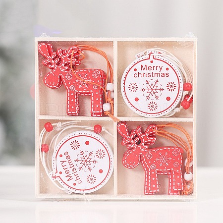 Christmas Wooden Box Set Pendant Decoration XMAS-PW0001-163E-1