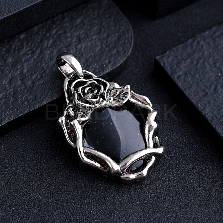 Natural Obsidian Pendants PW-WGC9437-04-1