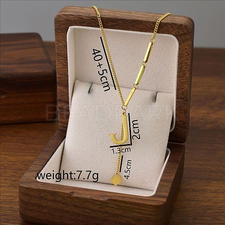 304 Stainless Steel Initial Pendant with Dice Tassel Necklaces FS-WGD823D-10-1