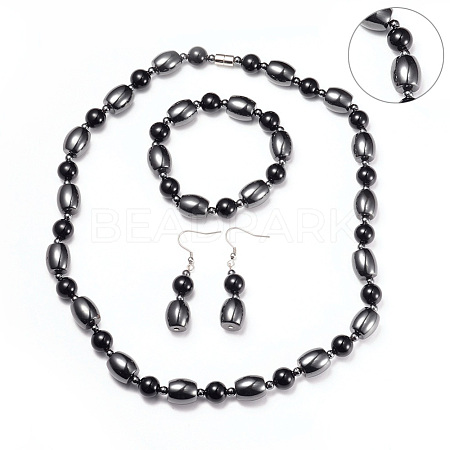 Necklaces & Stretch Bracelets & Dangle Earrings Jewelry Sets SJEW-I198-05P-1