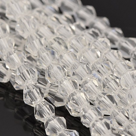 Faceted Bicone Glass Beads Strands X-EGLA-P016-4mm-01-1