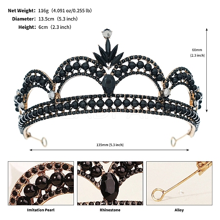 Alloy Rhinestone Hair Bands  for Woman Girls PW-WGA69DD-25-1