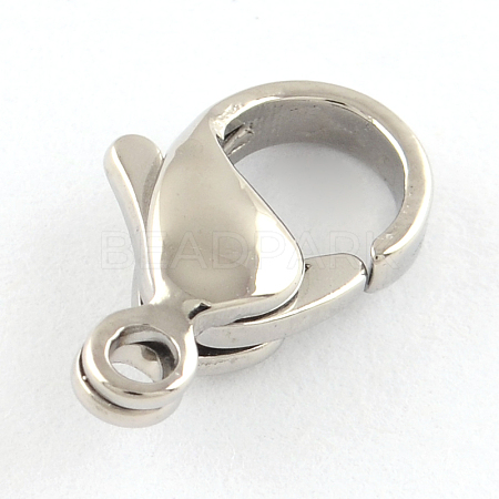 Tarnish Resistant Polished 316 Surgical Stainless Steel Lobster Claw Clasps STAS-R072-13A-1
