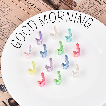UV Plating Transparent Acrylic European Beads OACR-M027-02J-1