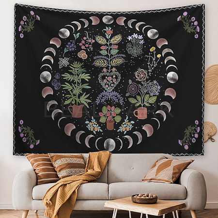 Flower Sun Moon Hippie Tapestries MAND-PW0001-26E-1