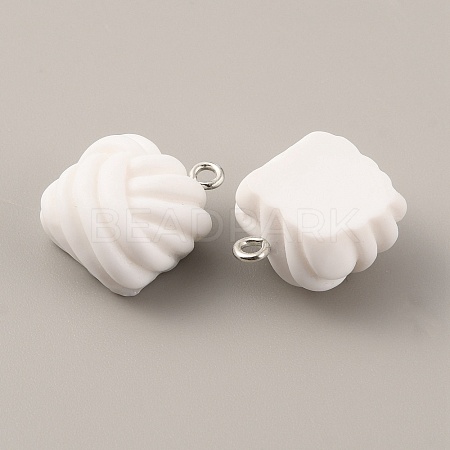 Opaque Resin Pendants RESI-WH0029-24P-04-1