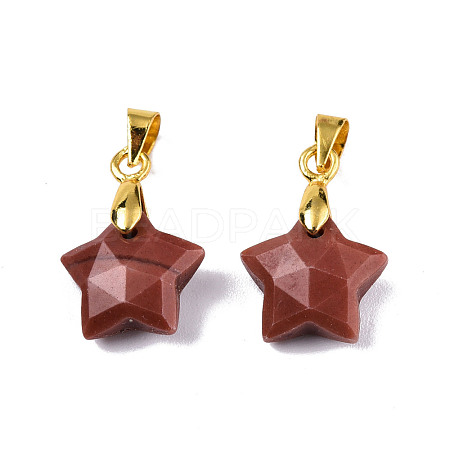 Natural Red Jasper Charms G-N326-142-04-1