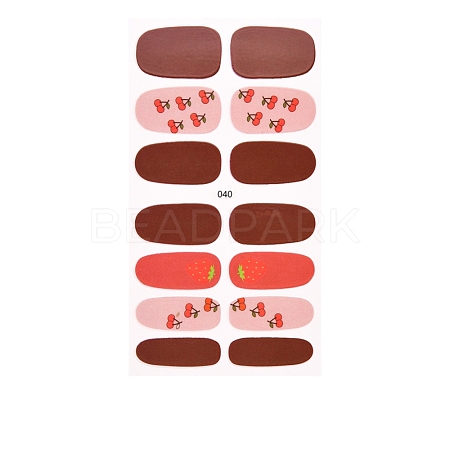 Full Cover Strawberry Flower Nail Stickers MRMJ-T100-040-1