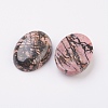 Natural Rhodonite Flat Back Cabochons G-G741-30x40mm-12-2