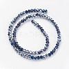 Half Plated Faceted Rondelle Electroplate Glass Beads Strands X-EGLA-D020-3x2mm-20-2