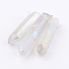 Electroplated Natural Quartz Crystal Graduated Beads Strands X-G-P315-A10-2