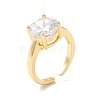 Cubic Zirconia Flat Cuff Ring RJEW-K235-03G-02-3