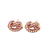 knot Brass Micro Pave Cubic Zirconia Stud Earrings EJEW-C174-01G-02-4