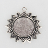 Tibetan Style Alloy Sun Pendant Cabochon Settings TIBEP-N003-70AS-1