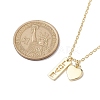 Valentine's Day Brass Heart and Rectangle with Word Love Pendants Necklace NJEW-JN04700-4